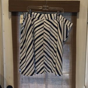Lane Bryant skirt NWT white with navy striped